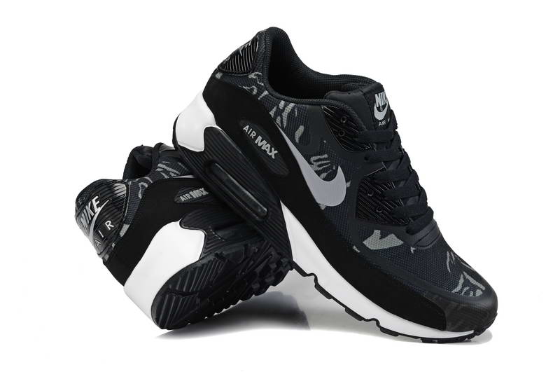 Nike Air Max 90 Chaussures Hommes pre Bande Noir Blanc (1)
